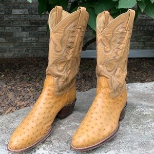 Tony Lama El Ray Honey FQ Ostrich Boots